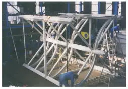 2002年12月 ２室構造100m3タンク製作（Φ5000×6200H）