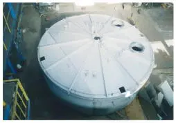 2002年12月 ２室構造100m3タンク製作（Φ5000×6200H）